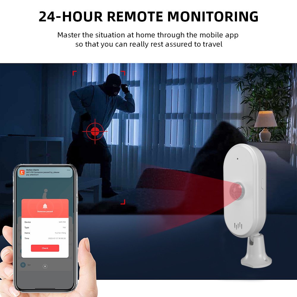 Tuya Smart WiFi PIR Detector Powered by Battery Infrared Motion Sensor Alarm Smart Home Security System Works with Smart Life