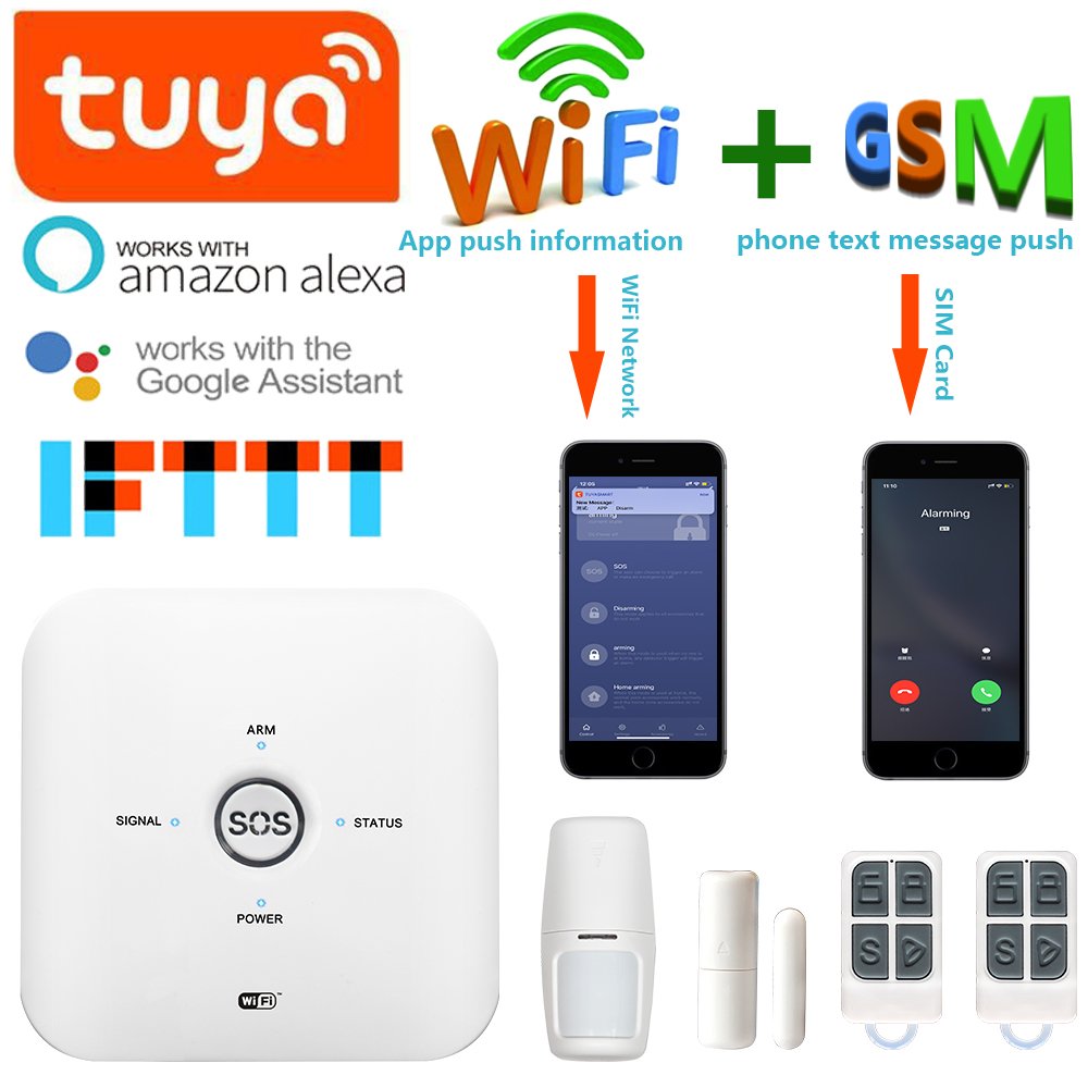 TYSH Wireless Remote Controller Pir Motion Detector Tuya Wifi Siren Security Alarm System
