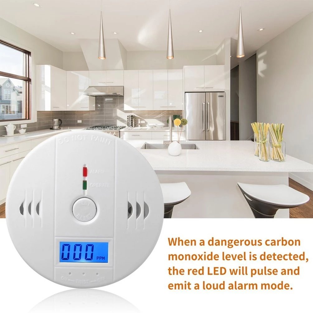 Profession Home Safety CO Carbon Monoxide Poisoning Smoke Gas Sensor Warning Alarm Detector LCD Displayer Kitchen alarm system