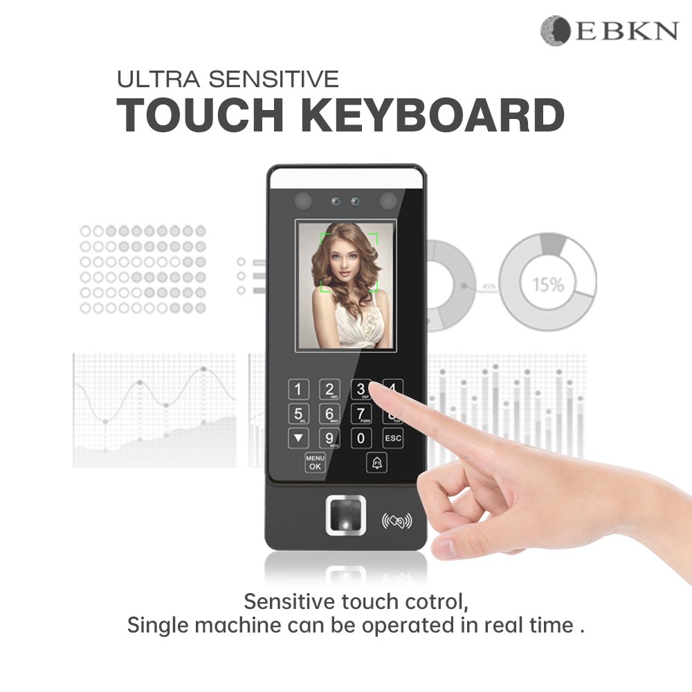 EBKN Face Scanner Fingerprint Sensor CCTV Based School Attendance Machine Access Control Door Access Control System