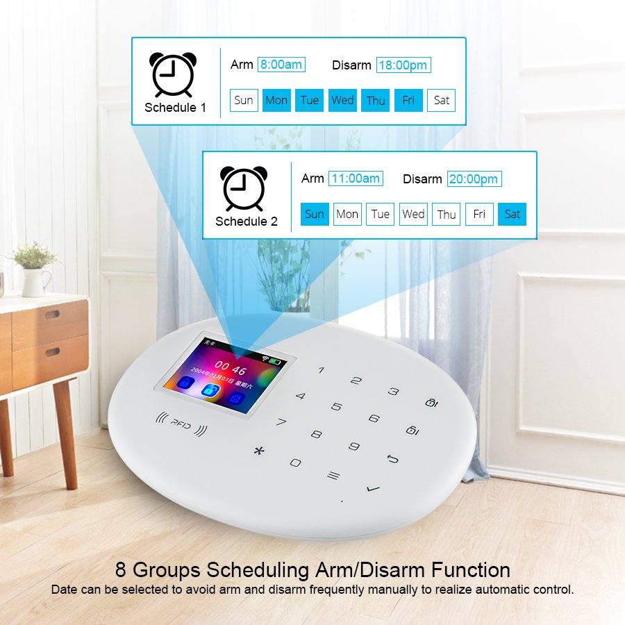 KERUI WIFI 4G GSM Home Security Alarm System With 2.4 inch TFT Touch Panel Wireless Tuya Smart Home Burglar Alarm