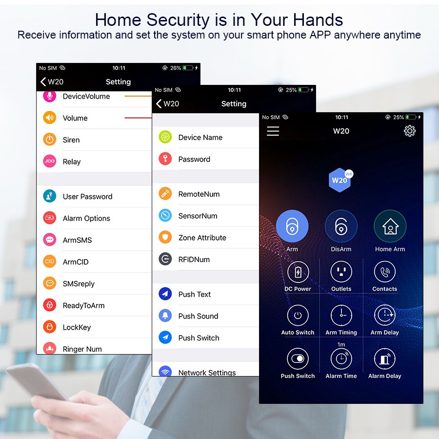 KERUI WIFI 4G GSM Home Security Alarm System With 2.4 inch TFT Touch Panel Wireless Tuya Smart Home Burglar Alarm