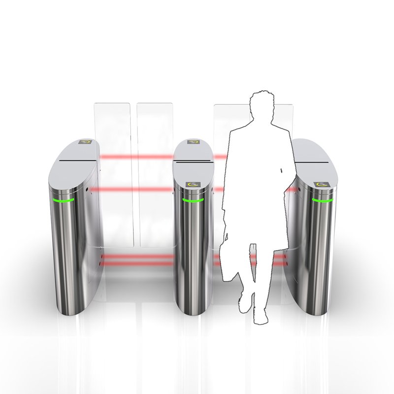 304 stainless steel automatic RFID revolving door entrance Electrical control automatic gate system safe rocker arm barrier door