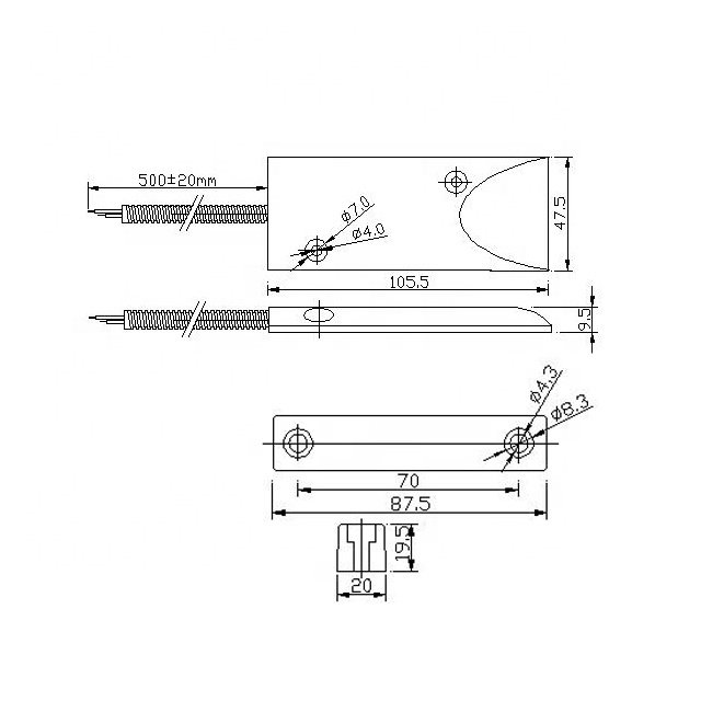 Surface Mounted Roller Shutter Normally Closed Magnetic Contact Door Sensor with OKI Reed Switch