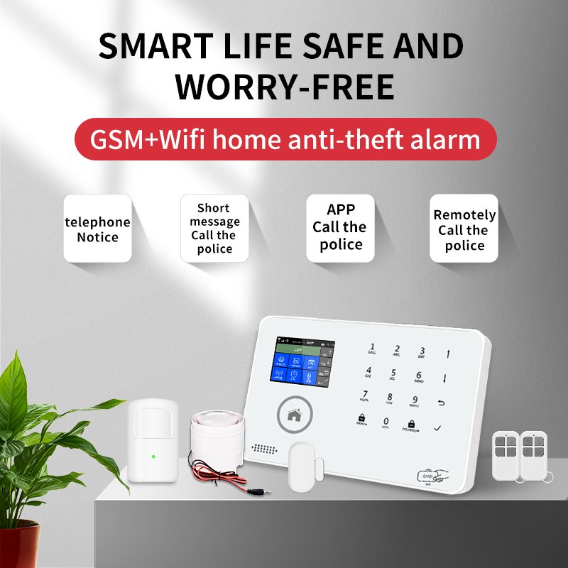 Tuya APP 4G/3G WIFI 16 languages wireless house alarm kit home alarm system with sos/panic/emergency button