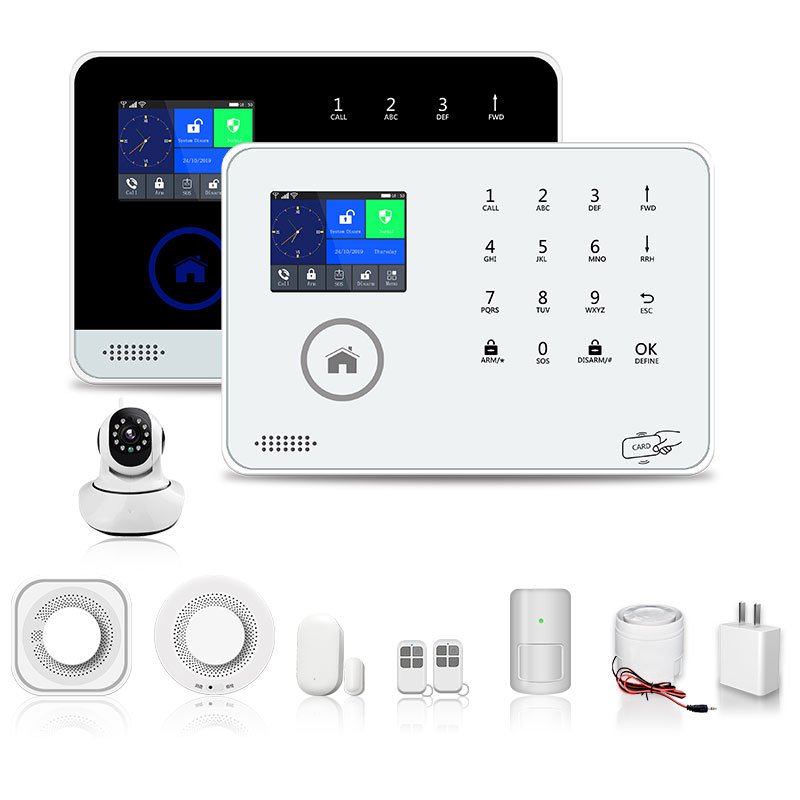 Tuya APP 4G/3G WIFI 16 languages wireless house alarm kit home alarm system with sos/panic/emergency button