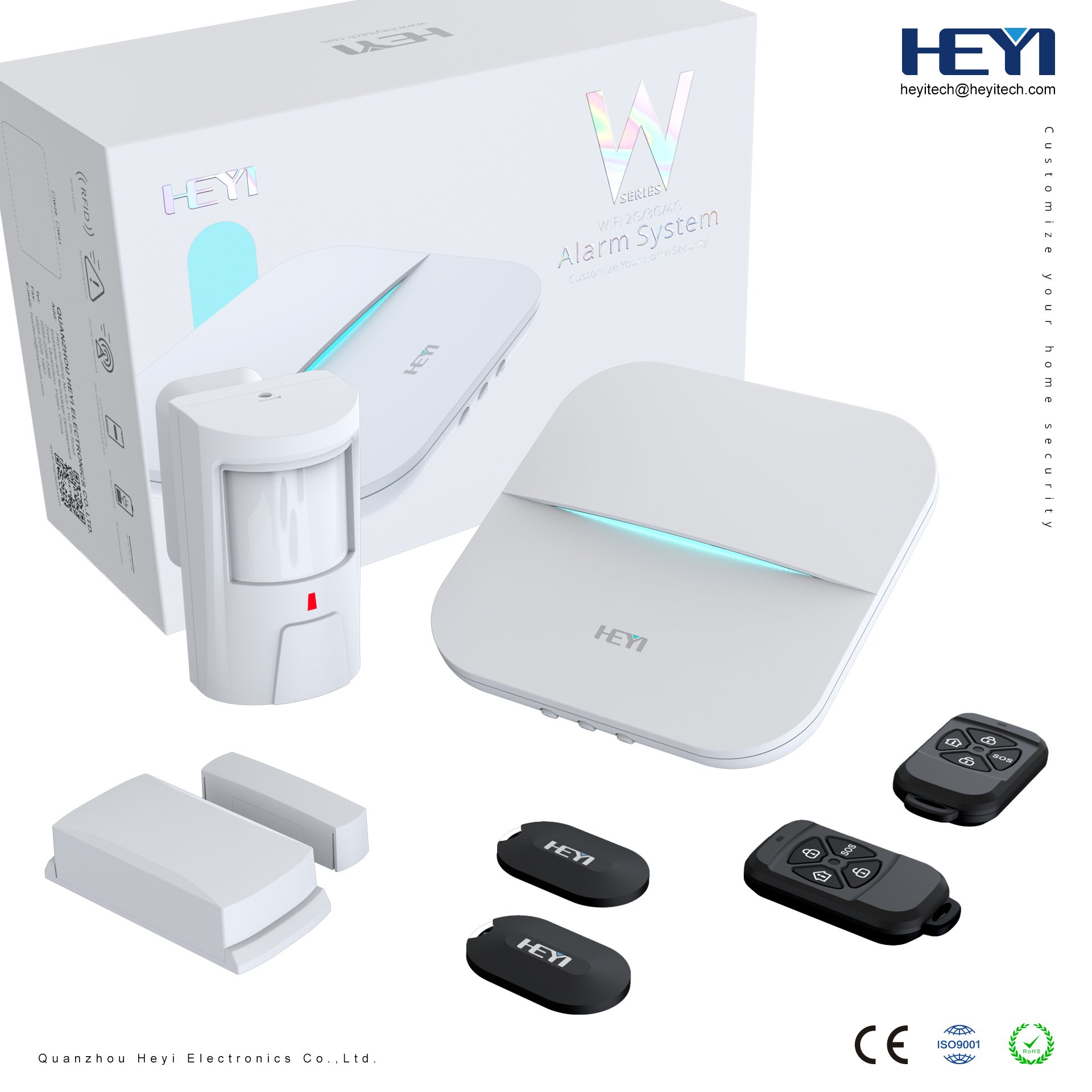 Hot Sale HEYI HY-W20 433MHz Wireless Alarm System with Wifi/Gprs/Sms 2G 4G Optional Networks for Anti-thief Home Security System
