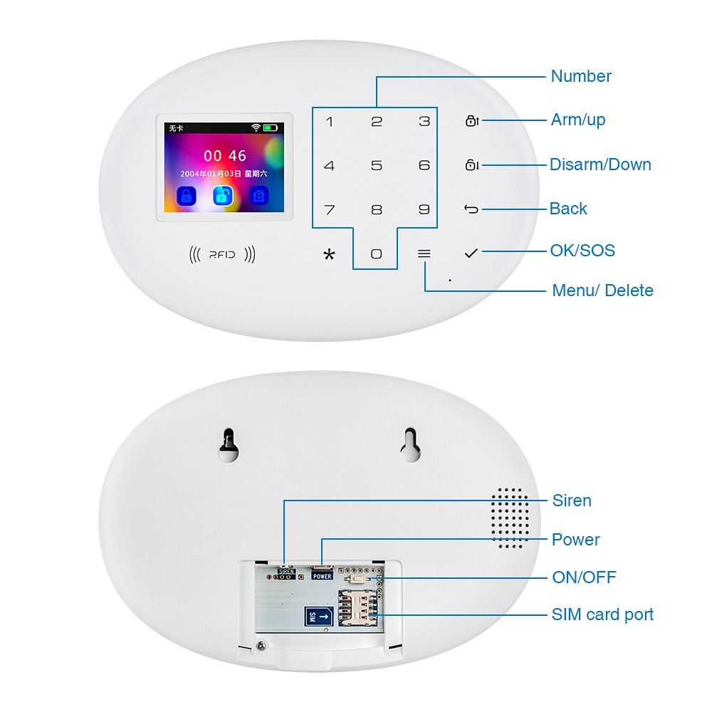 KERUI W202 Tuya Wireless Security Alarm System 2G WiFi Remote Control 5MP Network Camera Home Alarm System Burglar Protection