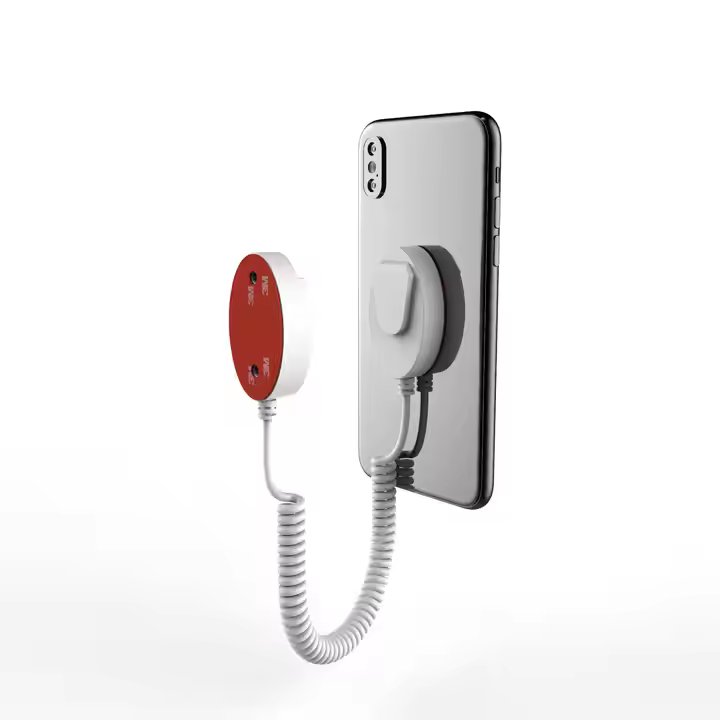 Square Retractable Anti-Theft Mobile Phone Security Display Stand Spring Pull Wire Box with Side Opening Alarm Systems