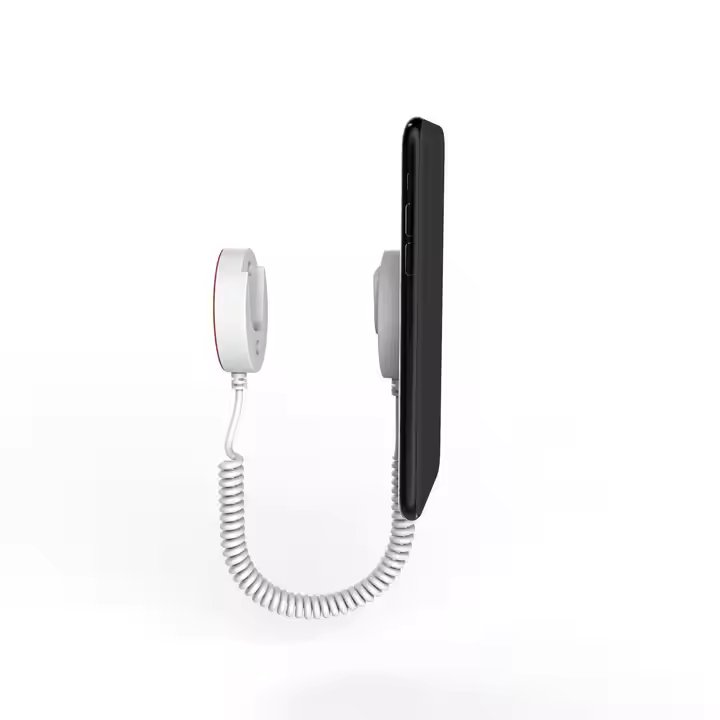 Square Retractable Anti-Theft Mobile Phone Security Display Stand Spring Pull Wire Box with Side Opening Alarm Systems