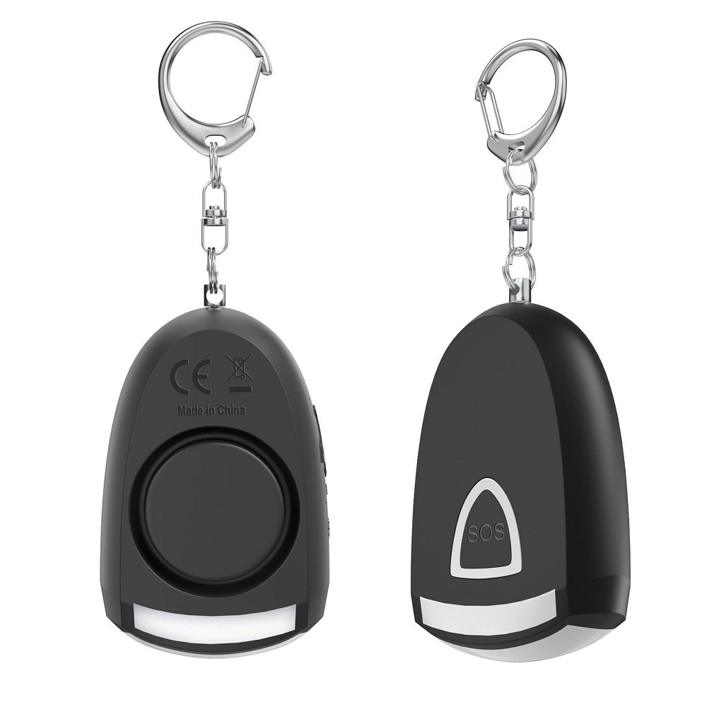New Usb Recharge 130dB Personal Alarm with LED Light Snap Hook 130dB Siren 200 Meter Range Ppersonal Alarm Self Defense Keychain