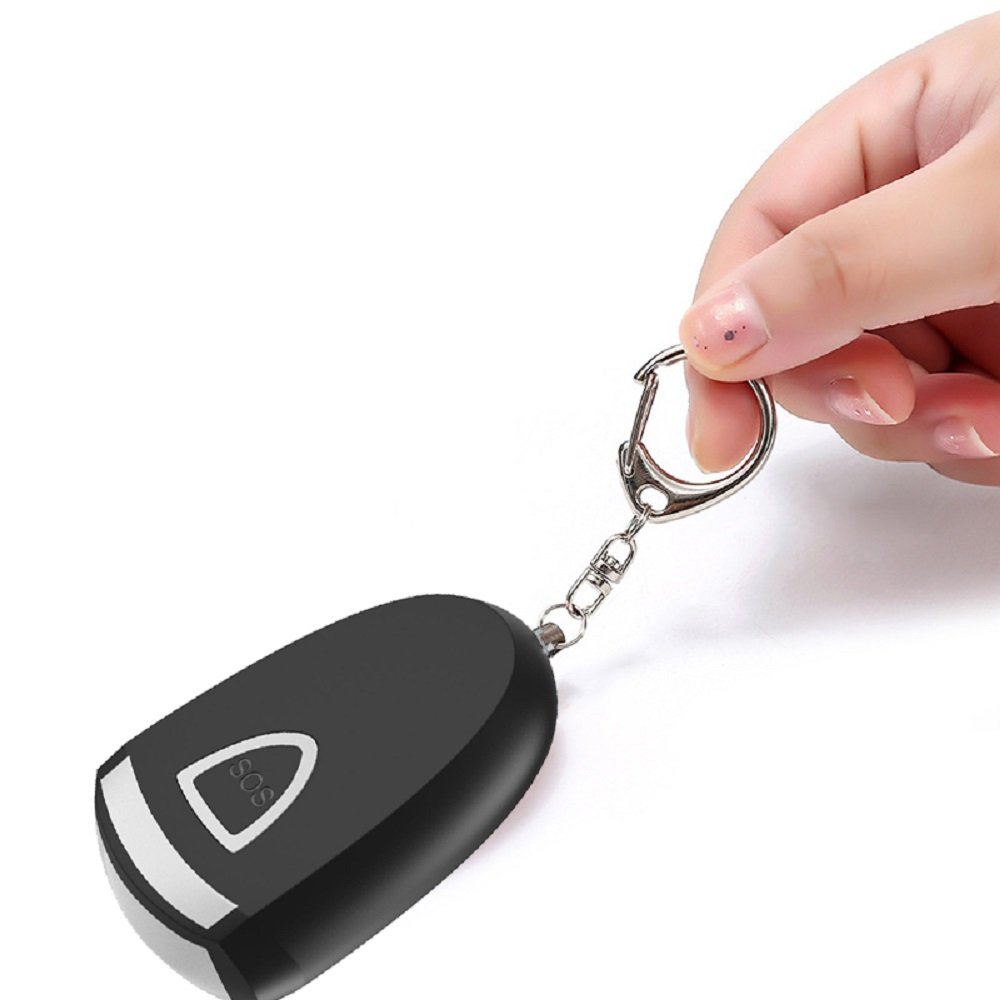 New Usb Recharge 130dB Personal Alarm with LED Light Snap Hook 130dB Siren 200 Meter Range Ppersonal Alarm Self Defense Keychain