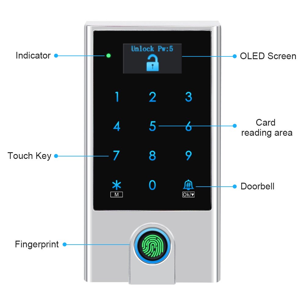 OEM/ODM Tuya WiFi Smart Fingerprint Biometric Keypad RFID Reader APP Unlock Access Control for Home Security System