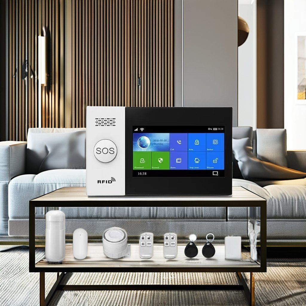 4G GSM WiFi Security Alarm System Alexa Compatibility Tuya Smart Life App ABS Pir Sensor Home Outdoor Burglar Door Smoke Window