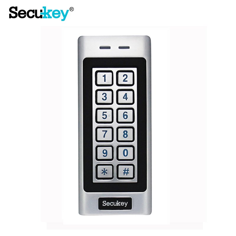 Secukey Cheap K4 standalone waterproof backlit digital keypad door reader 13.56MHz mifare card rfid metal case access control