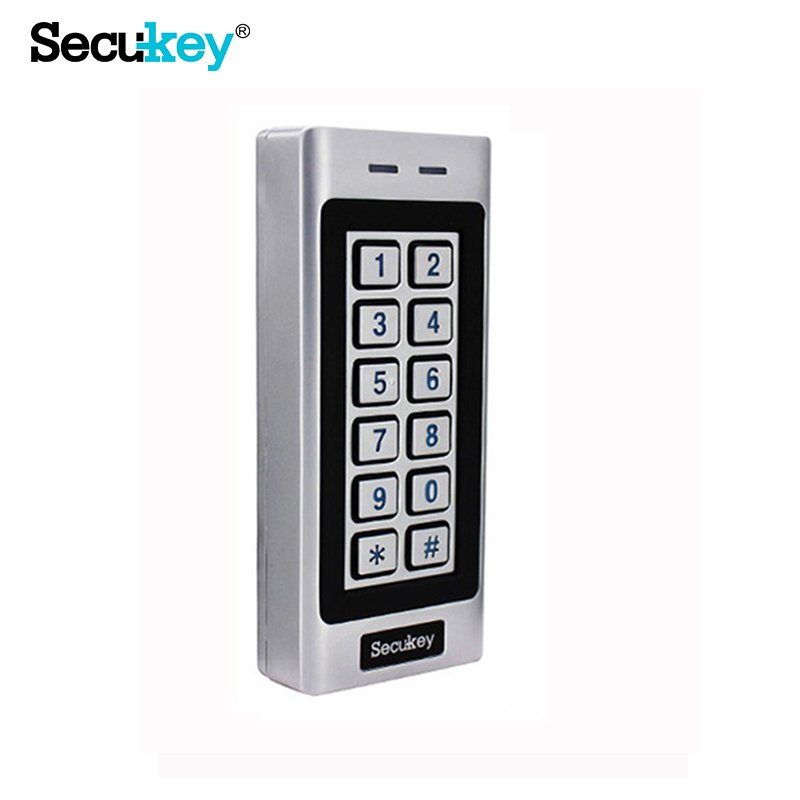 Secukey Cheap K4 standalone waterproof backlit digital keypad door reader 13.56MHz mifare card rfid metal case access control