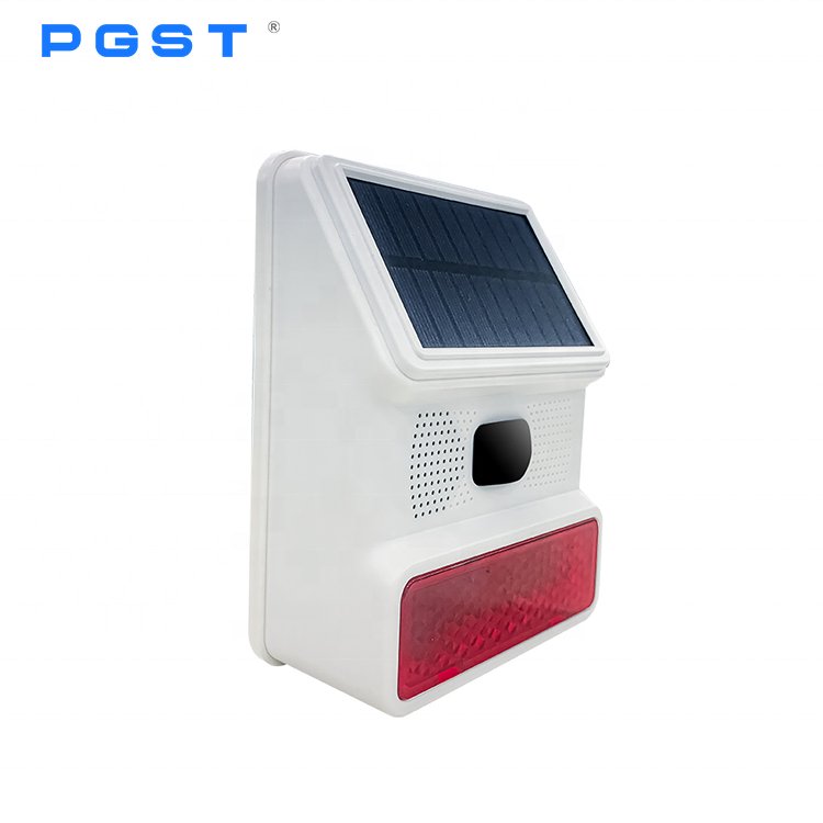 PGST Outdoor Alarm Host With DC Input Waterproof Security System Wireless Solar Strobe Siren for WiFi GSM Smart Home Alarm