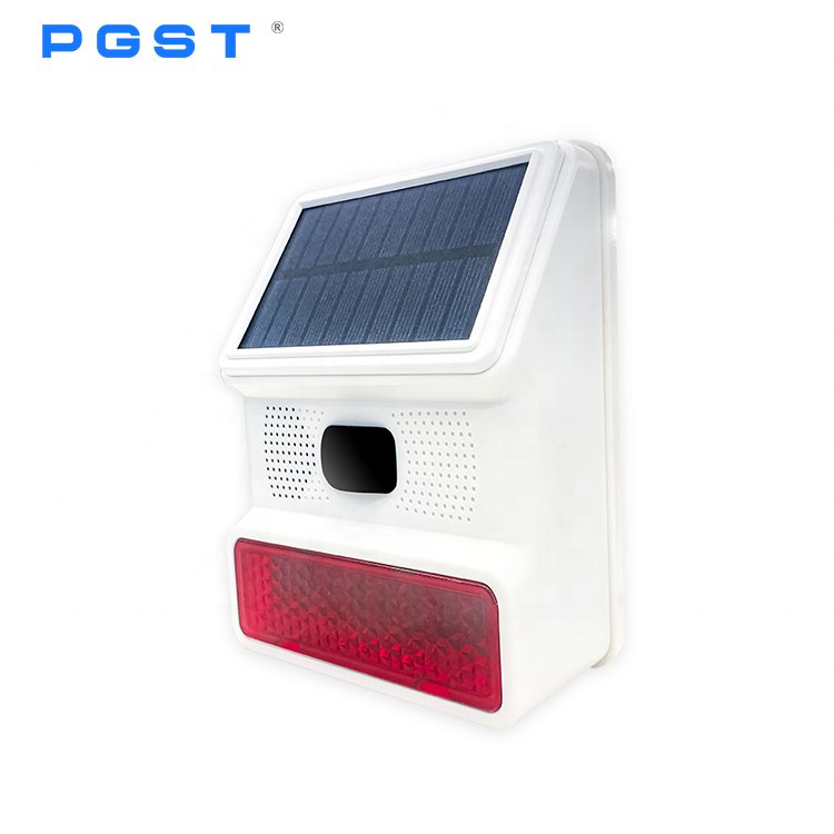 PGST Outdoor Alarm Host With DC Input Waterproof Security System Wireless Solar Strobe Siren for WiFi GSM Smart Home Alarm