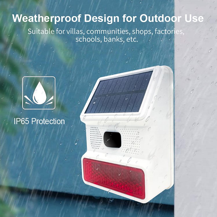 PGST Outdoor Alarm Host With DC Input Waterproof Security System Wireless Solar Strobe Siren for WiFi GSM Smart Home Alarm