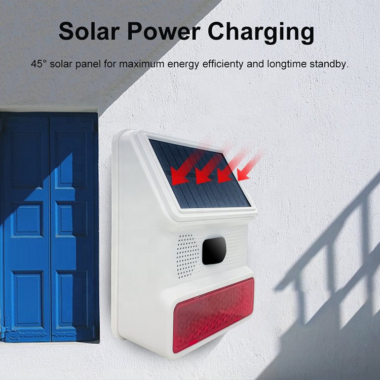 PGST Outdoor Alarm Host With DC Input Waterproof Security System Wireless Solar Strobe Siren for WiFi GSM Smart Home Alarm