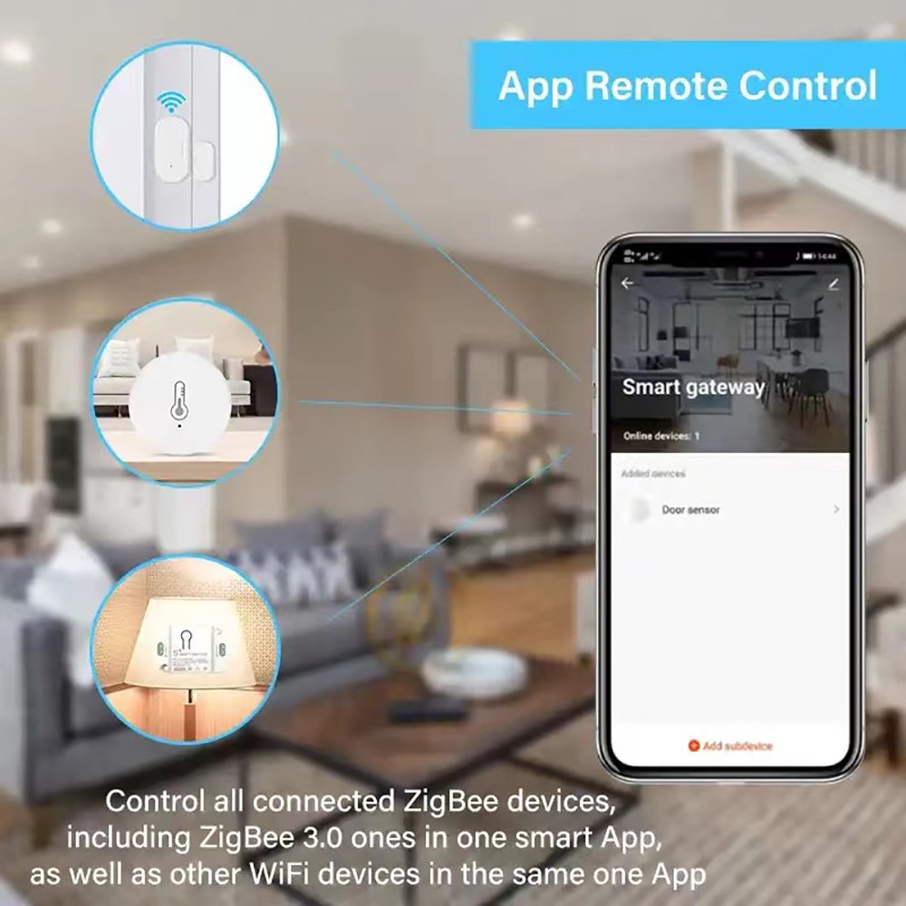 Smart Home Tuya ZigBee Bridge Connecting with Zigbee Sensor