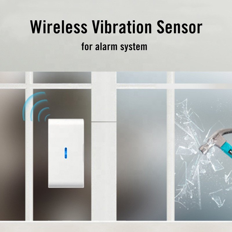Home Security Alarm System 433MHz Wireless Door/Window Vibration Sensor Entry Alarm