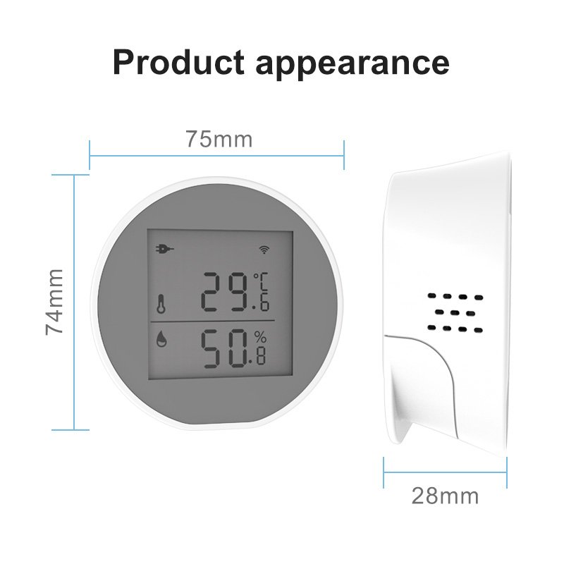 Tuya/Smart Life Wifi Digital Temperature & Humidity Sensor with LCD Screen Monitor DIY Set Temperature Humidity Sensor Detector