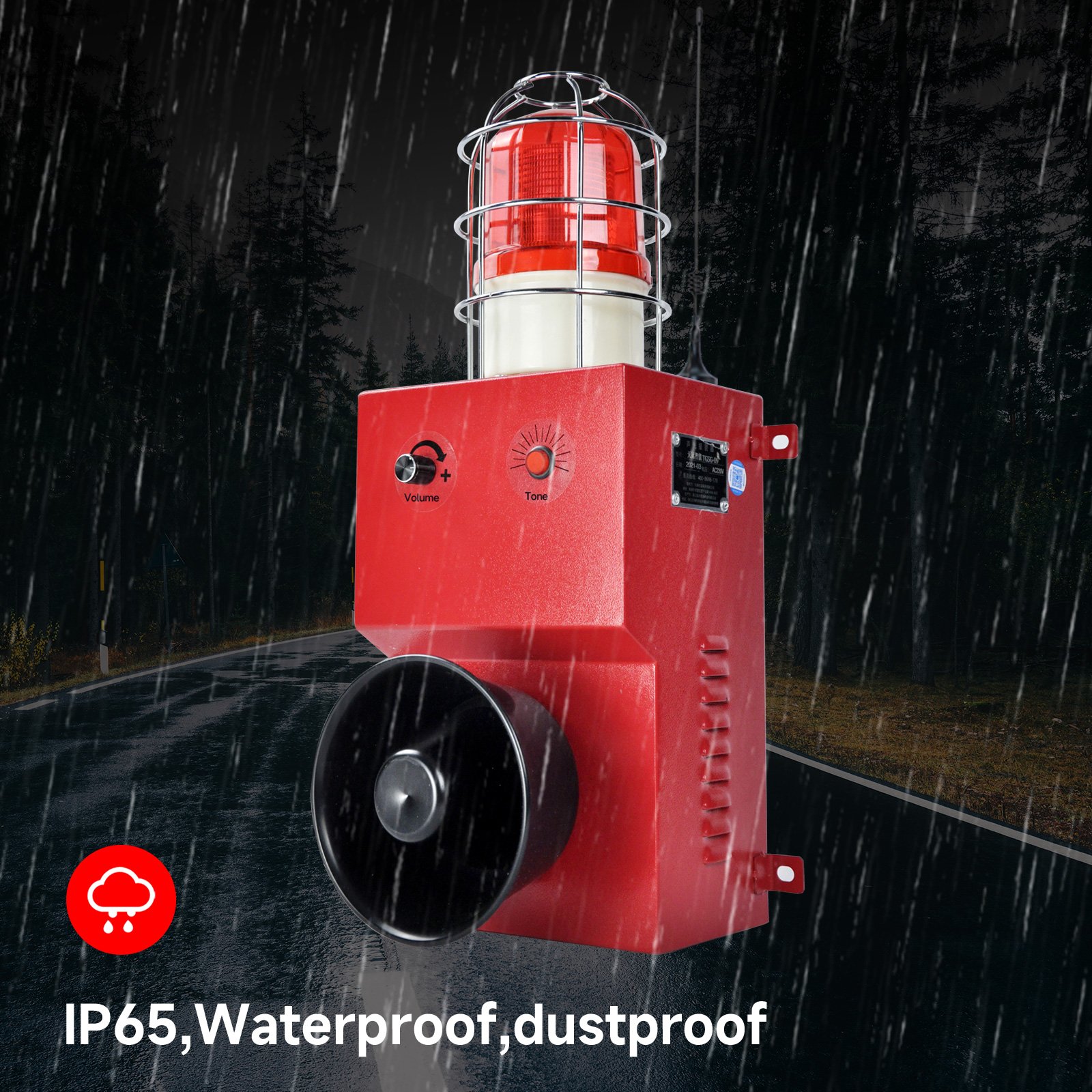 YASONG Outdoor Wireless Panic Button Siren 80W LED Strobe 2000m Range Adjustable Voltage Farm Security Alarm System