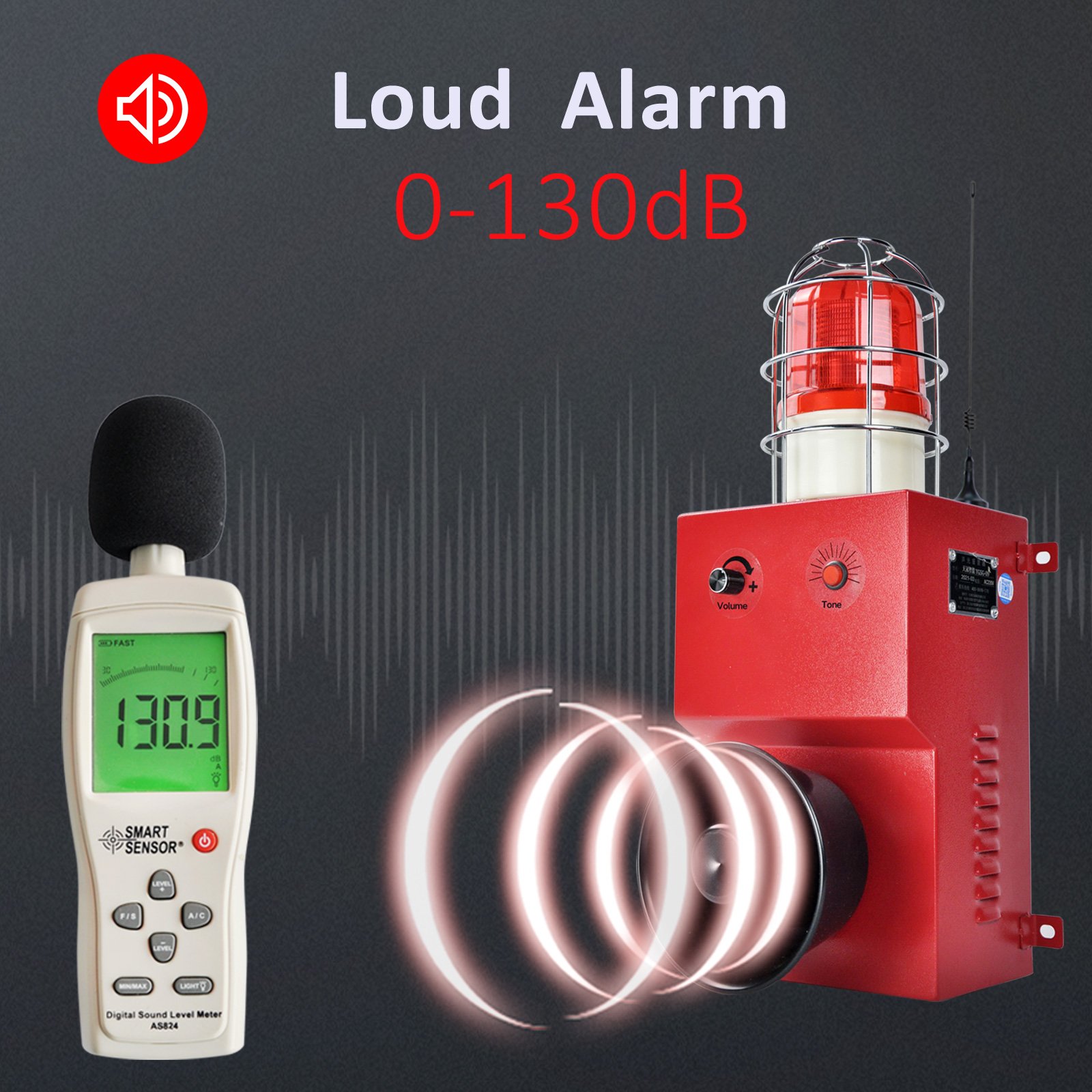YASONG Outdoor Wireless Panic Button Siren 80W LED Strobe 2000m Range Adjustable Voltage Farm Security Alarm System