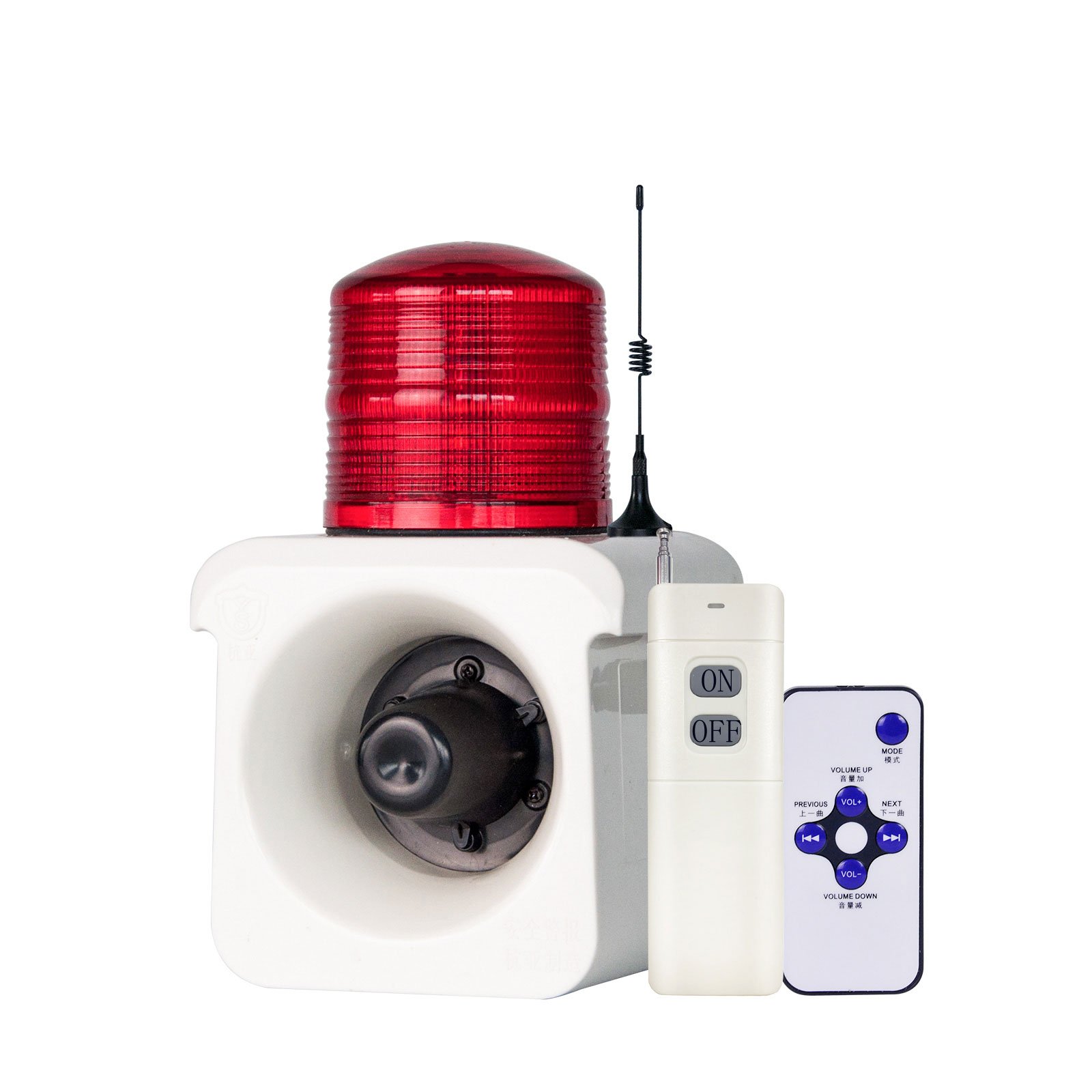 Audible & Visual Outdoor Alarm 500m Wireless Remote Control LED Strobe 120dB buzzers and sirens 15W Power Siren Alarm System