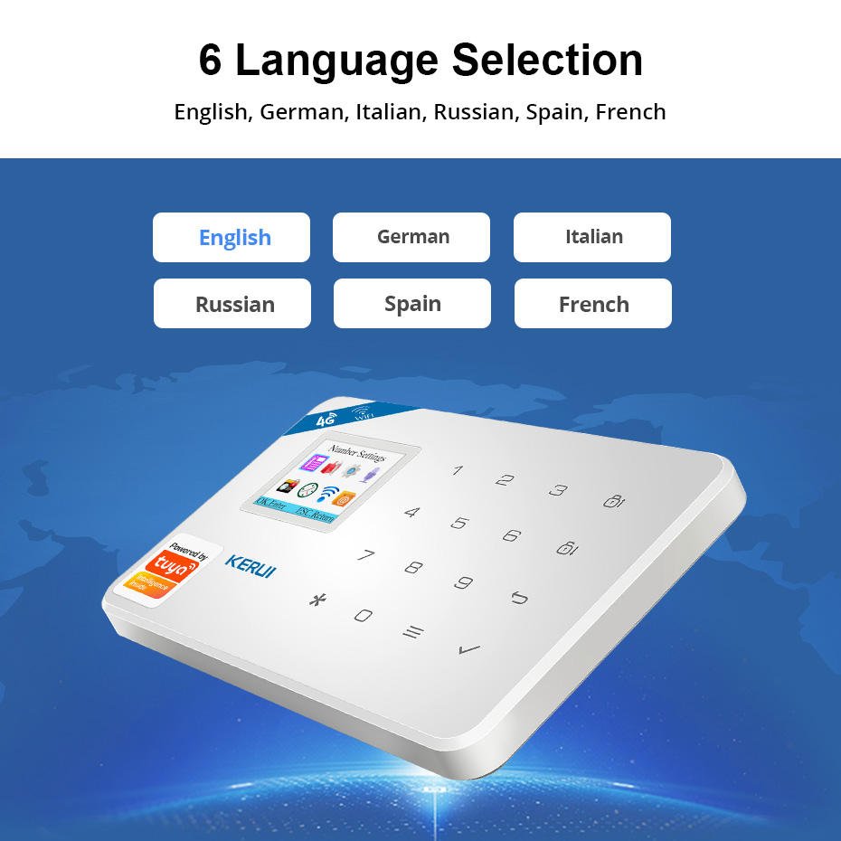 2024 New W184 4G WIFI GSM Home Security Alarm System with Alexa Home Tuya Smart Camera Wireless Door Sensor Burglar Alarm Kit