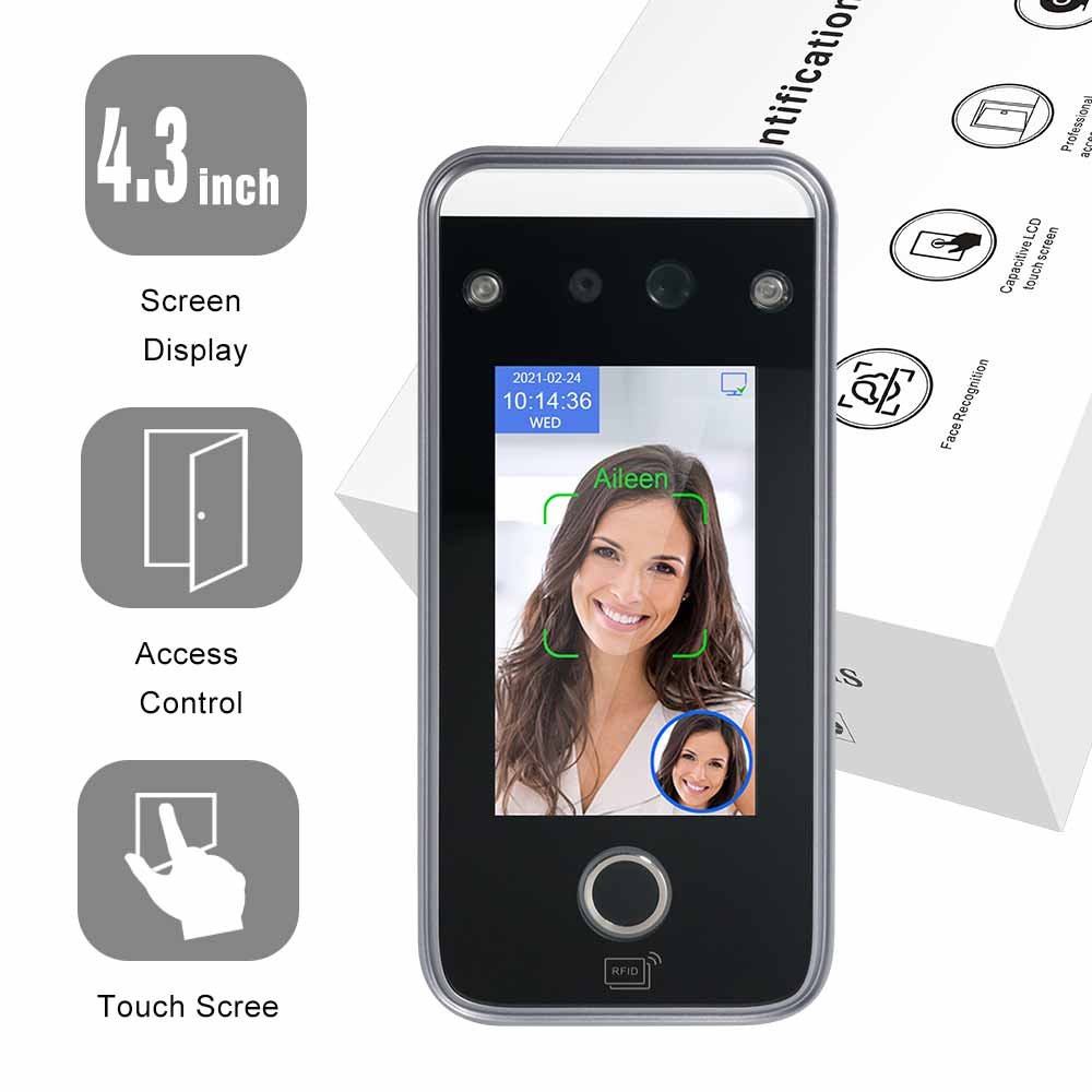 Free Software Wifi RS485 Fingerprint Access Control System AI Biometric Face Recognition Attendance System RFID Card QR Code
