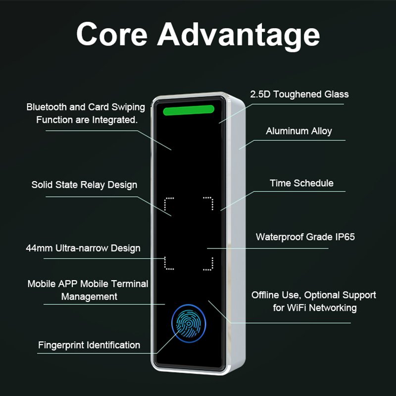 Thinmoo Metal Casing Fingerprint Access Control with Cloud Platform software and APP