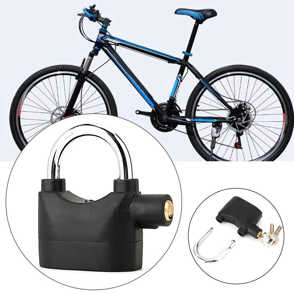 Wholesale High Decibel Custom 110db alarm Padlock Anti-theft Heavy Duty Key Padlock Motorcycle alarm Padlock