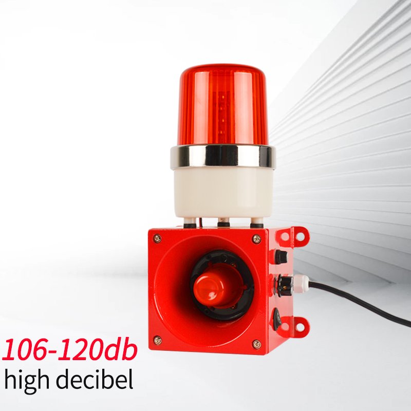 DC 24V AC 110V 220V flashing rotating fixed siren audible and visual security alarm system