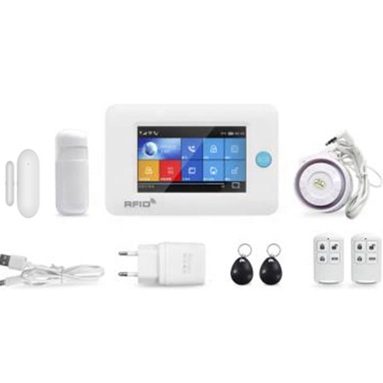 WIFI GSM 4.3 TFT color full touching screen smart house, sos, security wireless gsm alarm system