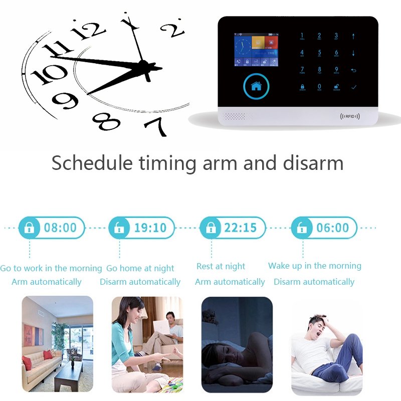 Tuya Smart Life Touch Keyboard WIFI 4G Alarm System GSM Home Burglar Security 433MHz 99 Wireless Zone APP Control