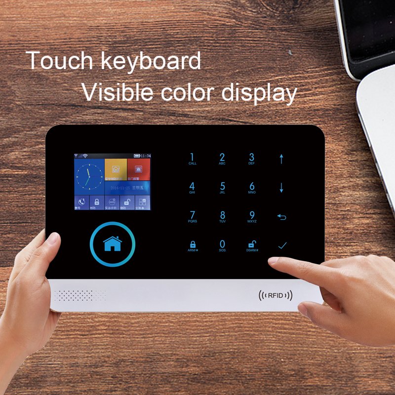 Tuya Smart Life Touch Keyboard WIFI 4G Alarm System GSM Home Burglar Security 433MHz 99 Wireless Zone APP Control