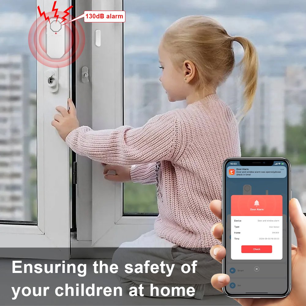 Anti theft wireless smart Tuya window door security alarm system magnetic door sensor