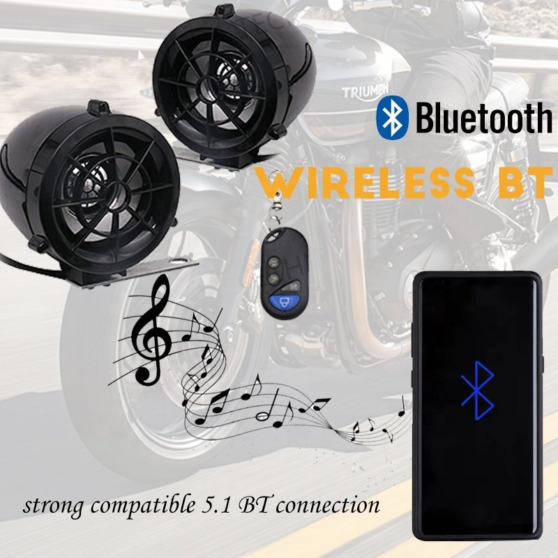 Easy installation MP3 audio alarm system BT audio for motorcycle