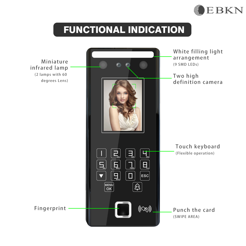 EBKN Linux Face Recognition System Biometric Access Control Product Fingerprint Access Control