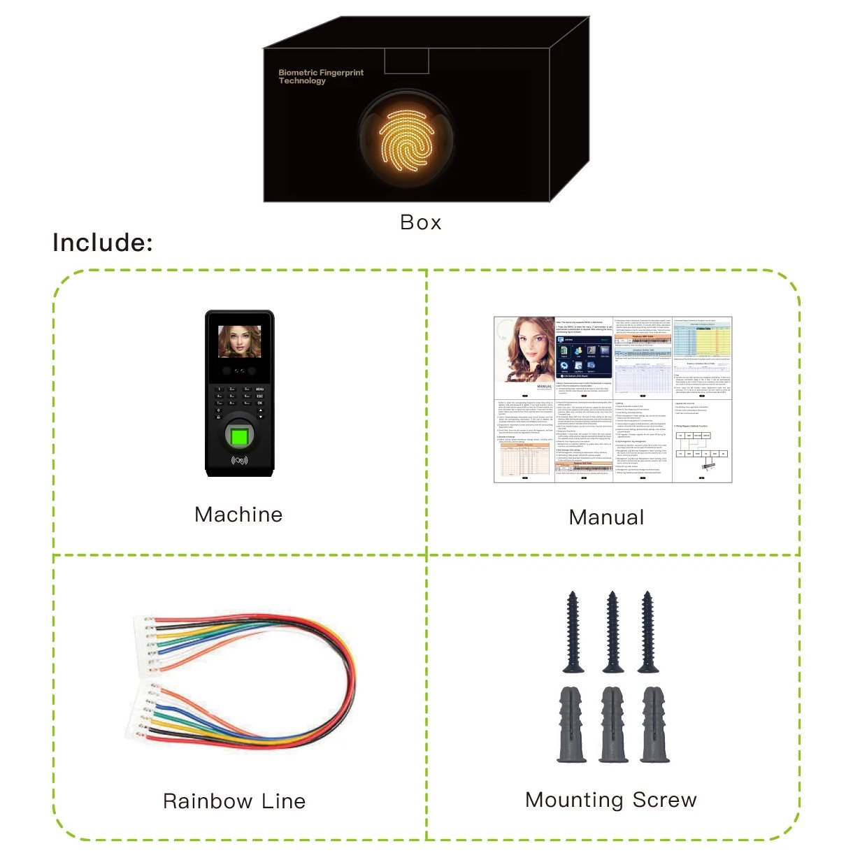 Fingerprint time recorder biometric door access control system for the gym