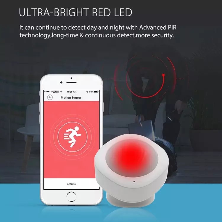 RSH Tuya Adjustable Angle Smart Home Wi-Fi Motion Sensor Alarm System for Home Security USB PIR Motion Sensor