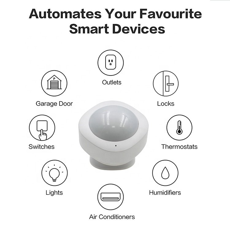 RSH Tuya Adjustable Angle Smart Home Wi-Fi Motion Sensor Alarm System for Home Security USB PIR Motion Sensor