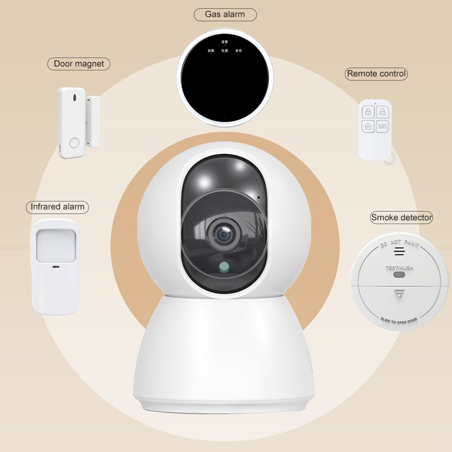 KERUI IOT Security System 3MP Network Camera With Sensor PIR Detector System APP Control Smart Wireless Home Security System