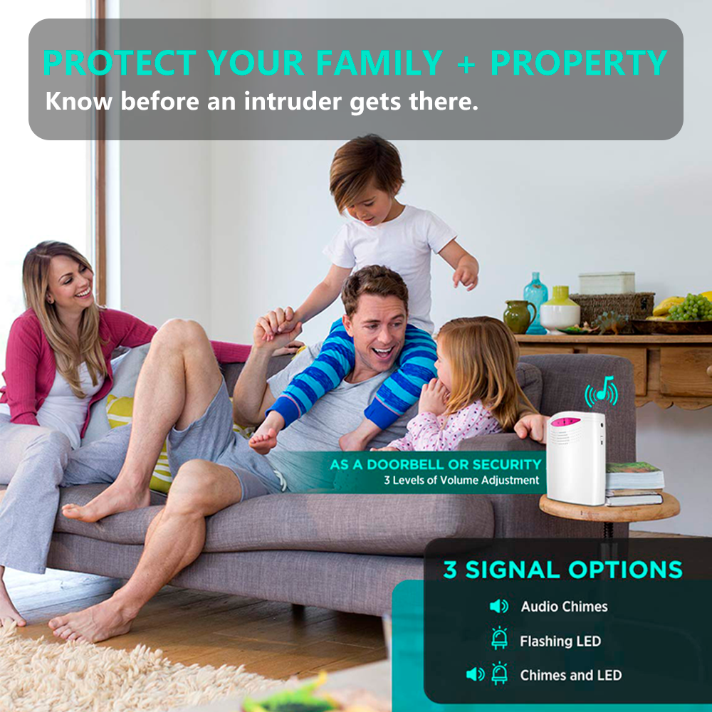 Security Motion Sensor Alarm and Alert Wireless Expandable Indoor Outdoor Driveway Alarm