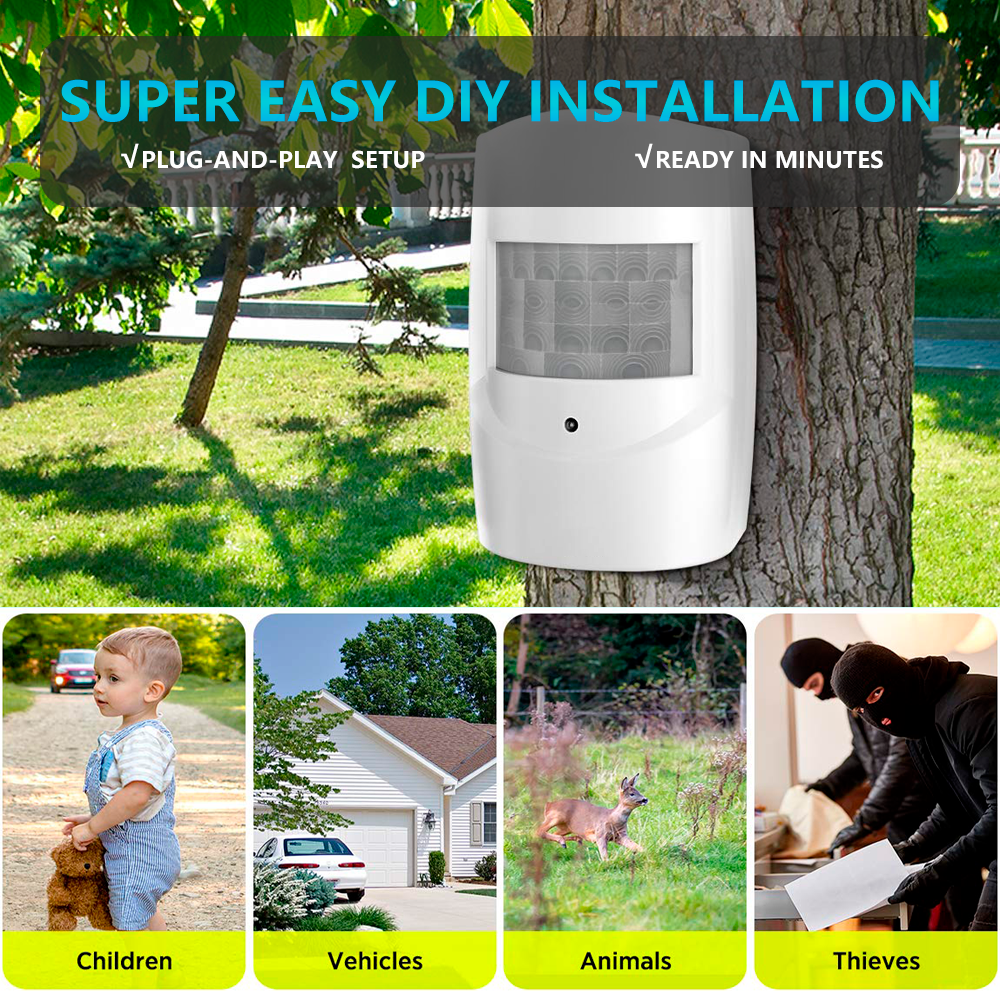 Security Motion Sensor Alarm and Alert Wireless Expandable Indoor Outdoor Driveway Alarm