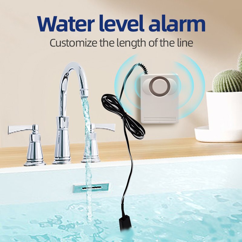 Water Sensor Alarm Home Pool Alarm Waterproof Water Leakage Flooding Sensor Siren Low Battery Reminder Water Leak Detector