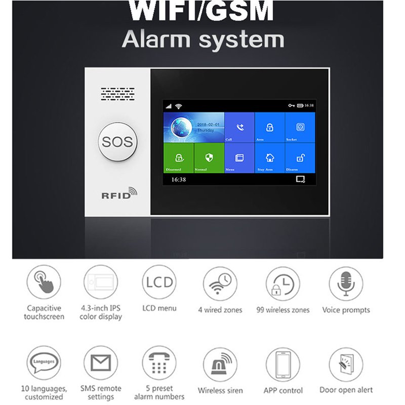 Wireless APP remote control GSM wifi network smart home wholesale security TAYA siren system hight quality alarm gsm system
