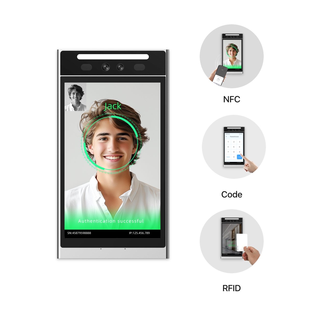 VF205 IP66 Waterproof lLinux Face Recognition Terminal 8-inch Touch Screen Access Control Device Biometric Access